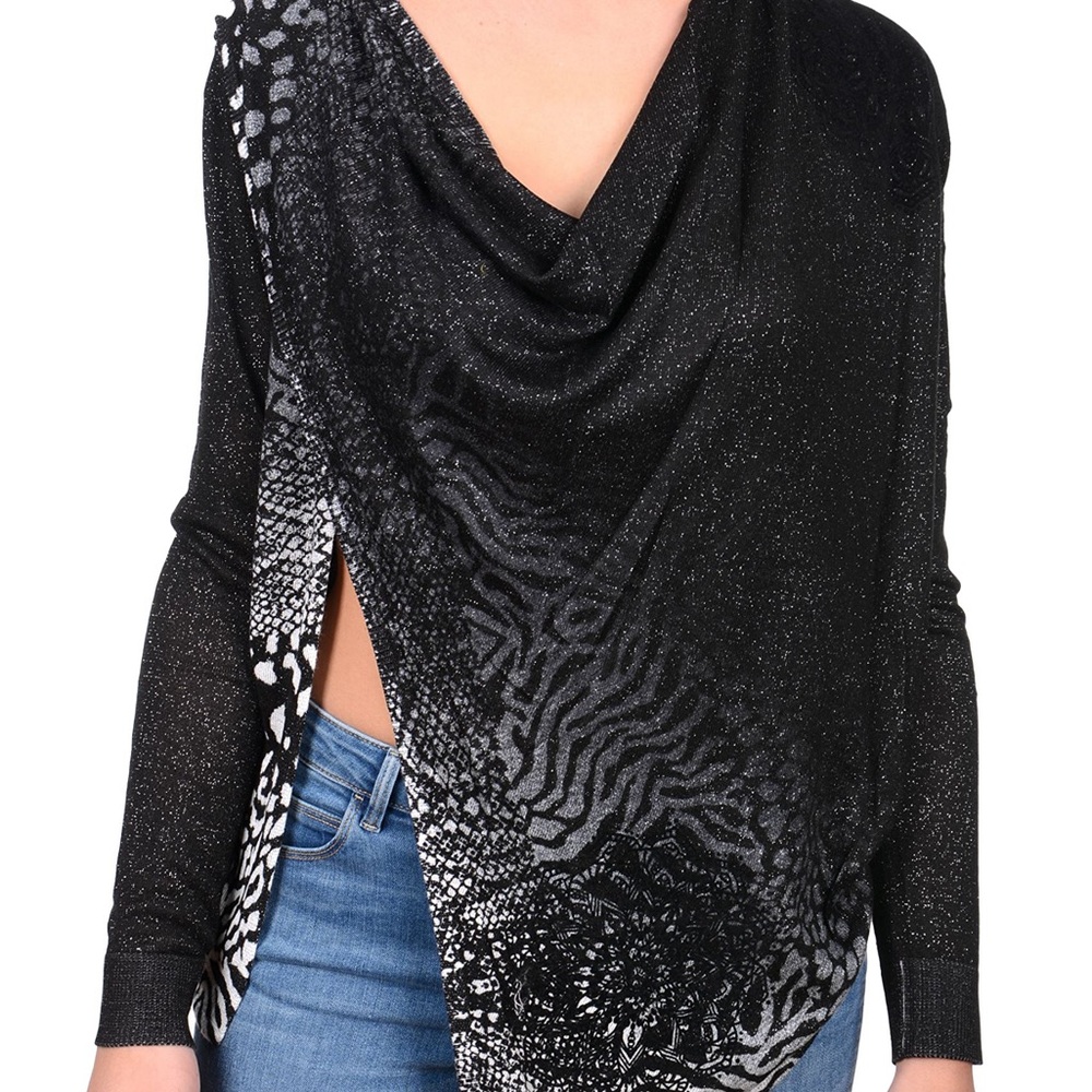 Desigual Elegant Black and Gray Women's Sweater